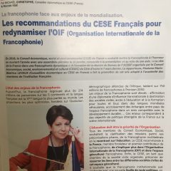 Mon interview dans le magazine CESEC sur les recommandations du CESE pour redynamiser l’OIF